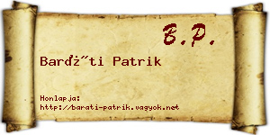 Baráti Patrik névjegykártya